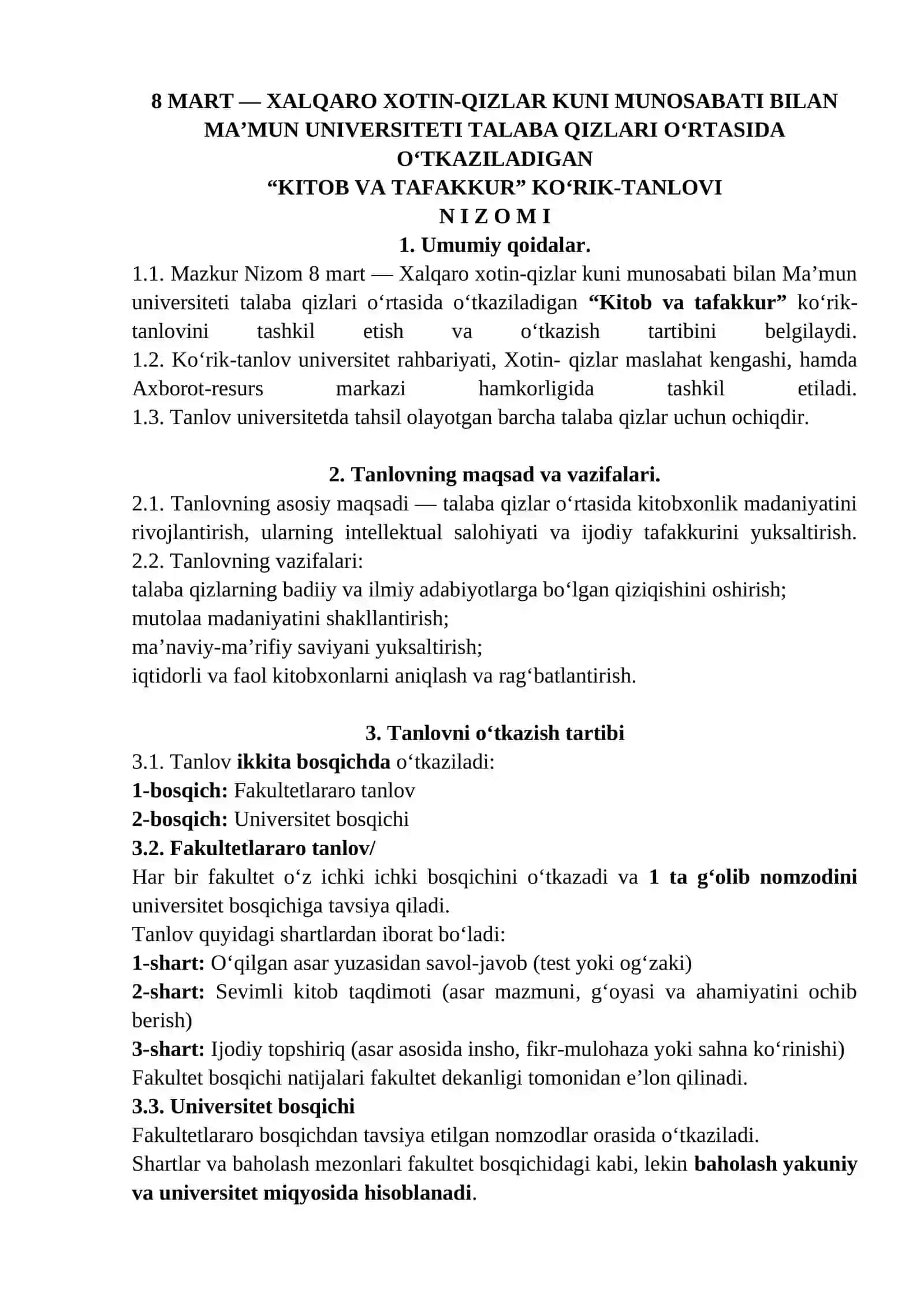 "KITOB VA TAFAKKUR" ko‘rik-tanlov 3