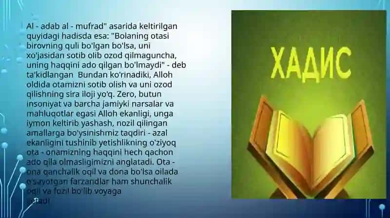 HADISLAR OILA TARBIYASINING MUHIM MANBAYI SIFATIDA 3