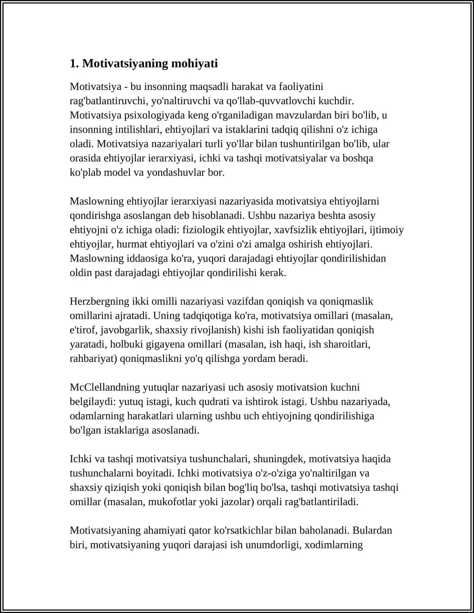 MOTIVATSIYA HAQIDA UMUMIY TUSHUNCHA 3