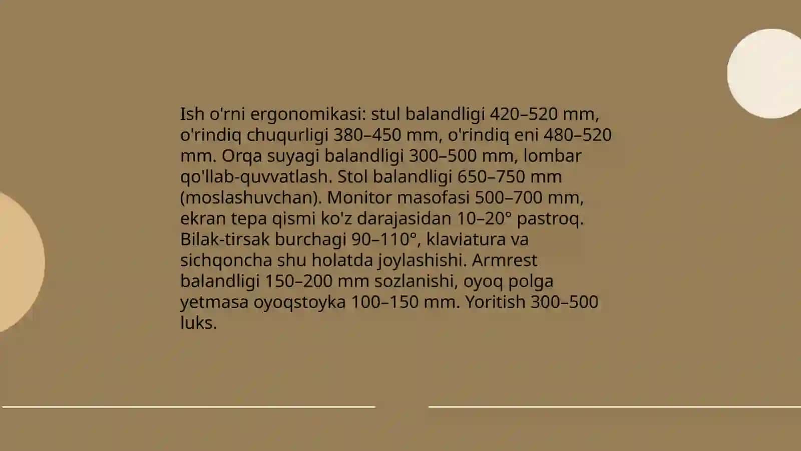 Ish o'rnini tashkillashtirishning talablari 3