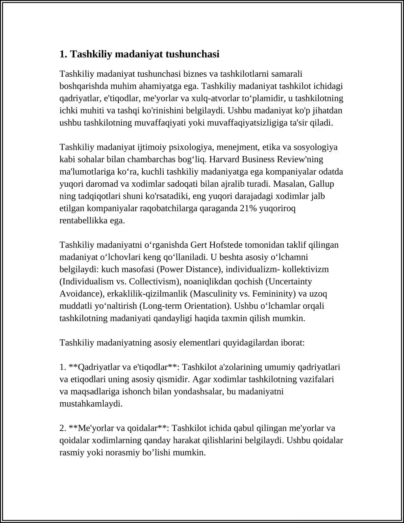 MENEJMENTDA TASHKILIY MADANIYAT VA UNING RIVOJLANISHI 3