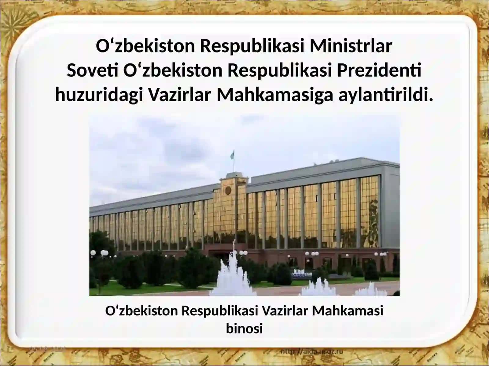 O‘zbekiston Respublikasi milliy davlatchiligining shakllanishi va rivojlanishi 3