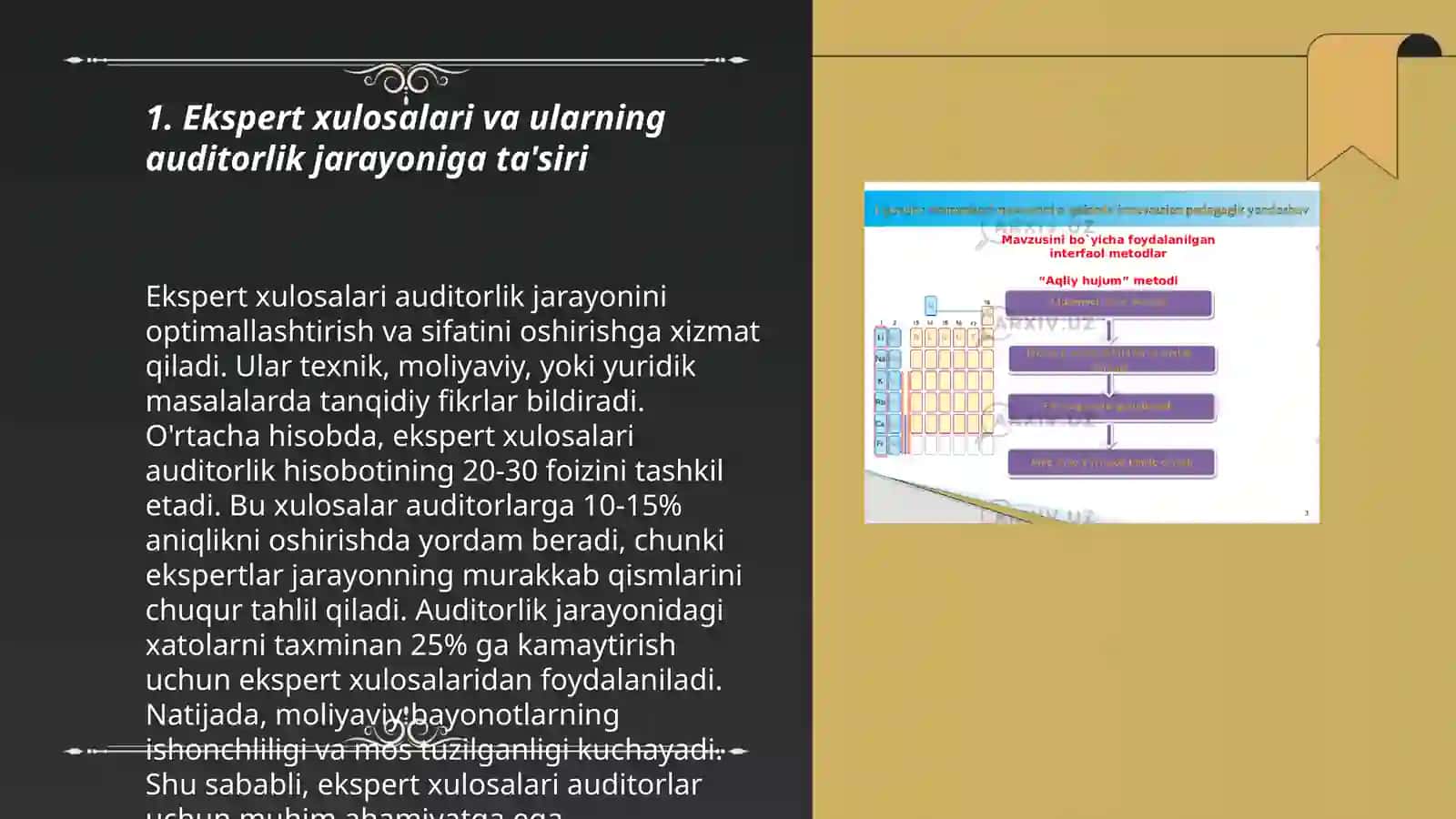 Ekspert ishlaridan va boshqa auditorlik tashkiloti ma'lumotlaridan foydalanish 3
