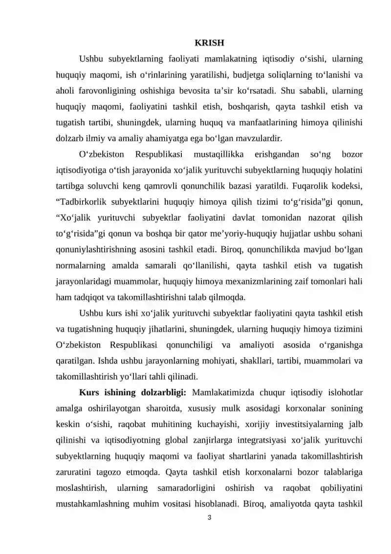 XO`JALIK YURITUVCHI SUBYEKTLAR FAOLIYATINI QAYTA TASHKIL ETISH TUSHUNCHASI VA USULLARI 3