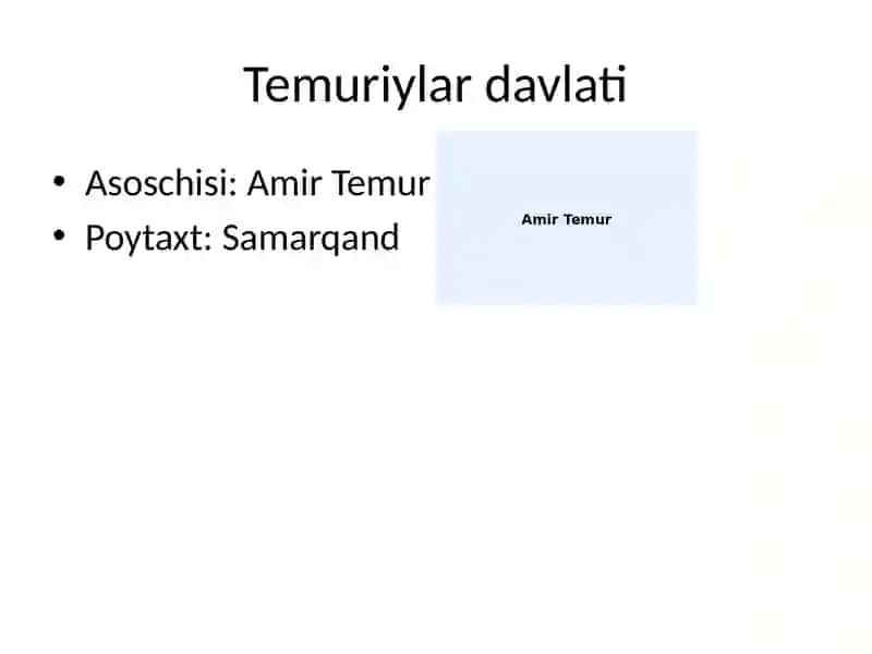 Usmoniylar va Temuriylar 3