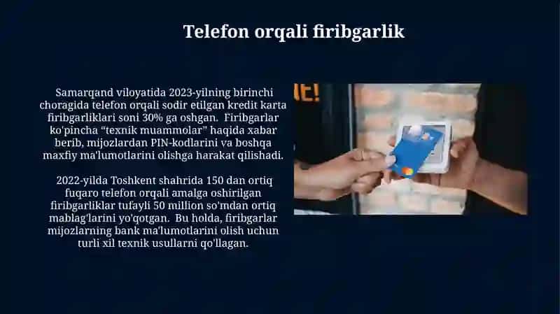 Debet, kredit va virtual kartalar bilan tovlamachiliklar va ularini oldini olish yo'llari 3
