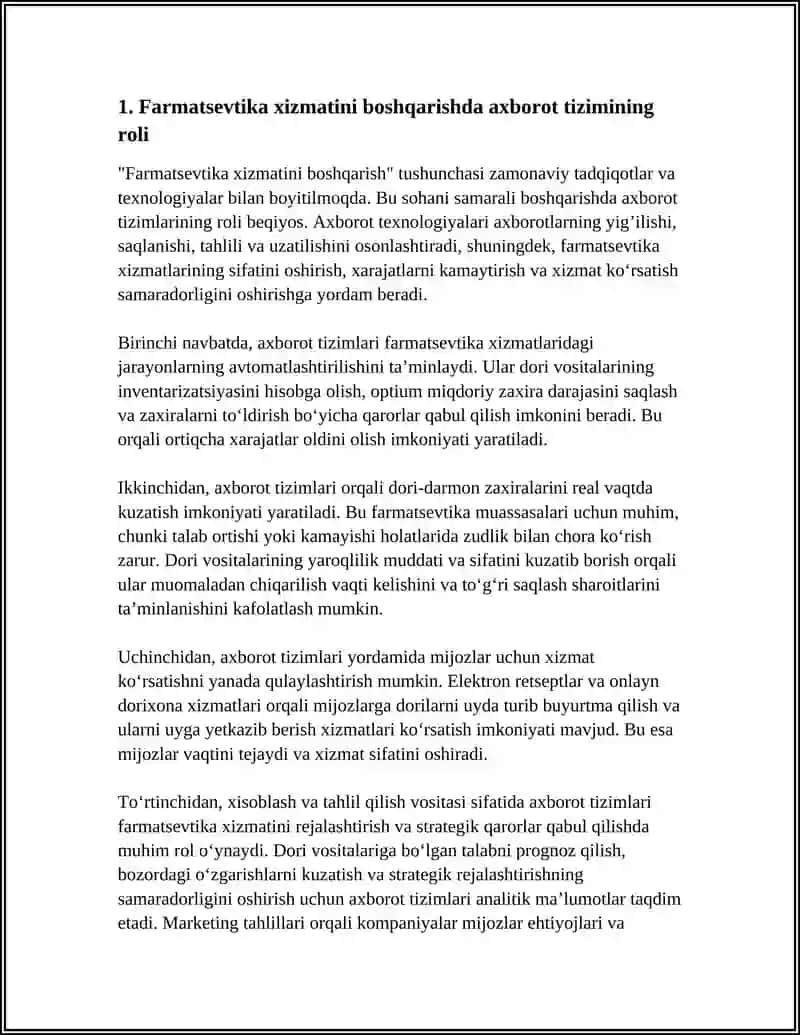 Farmatsevtika xizmatini boshqarishda axborot tizimi 3