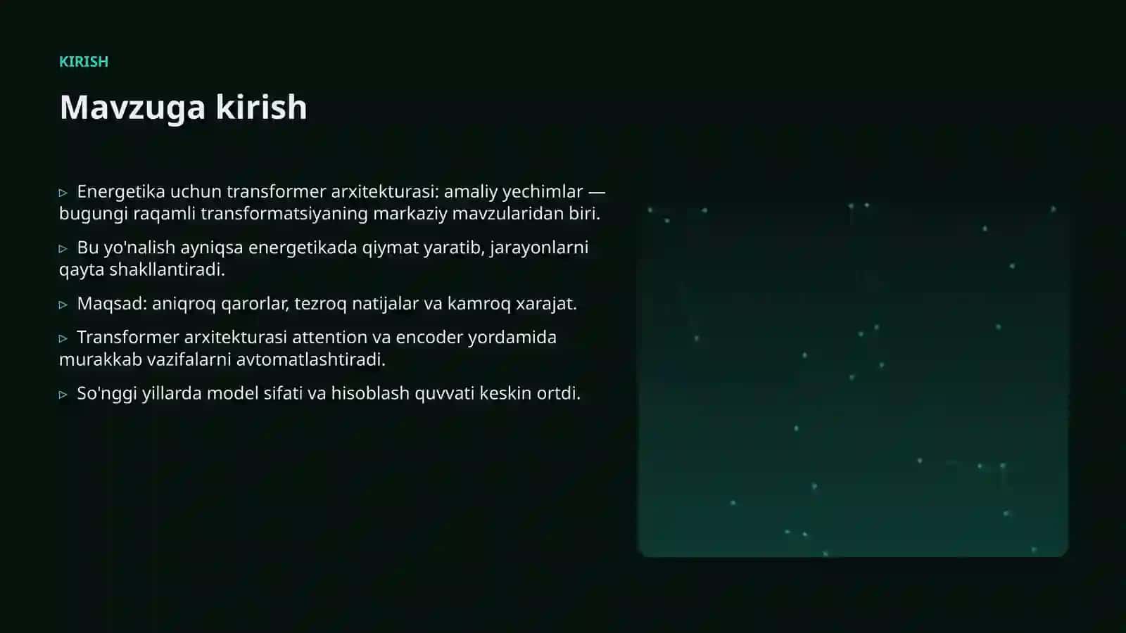 Energetika uchun transformer arxitekturasi: amaliy yechimlar 3