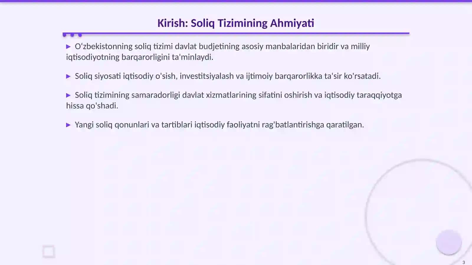 O‘zbekiston Respublikasining Soliq Tizimiga Umumiy Tavsif 3