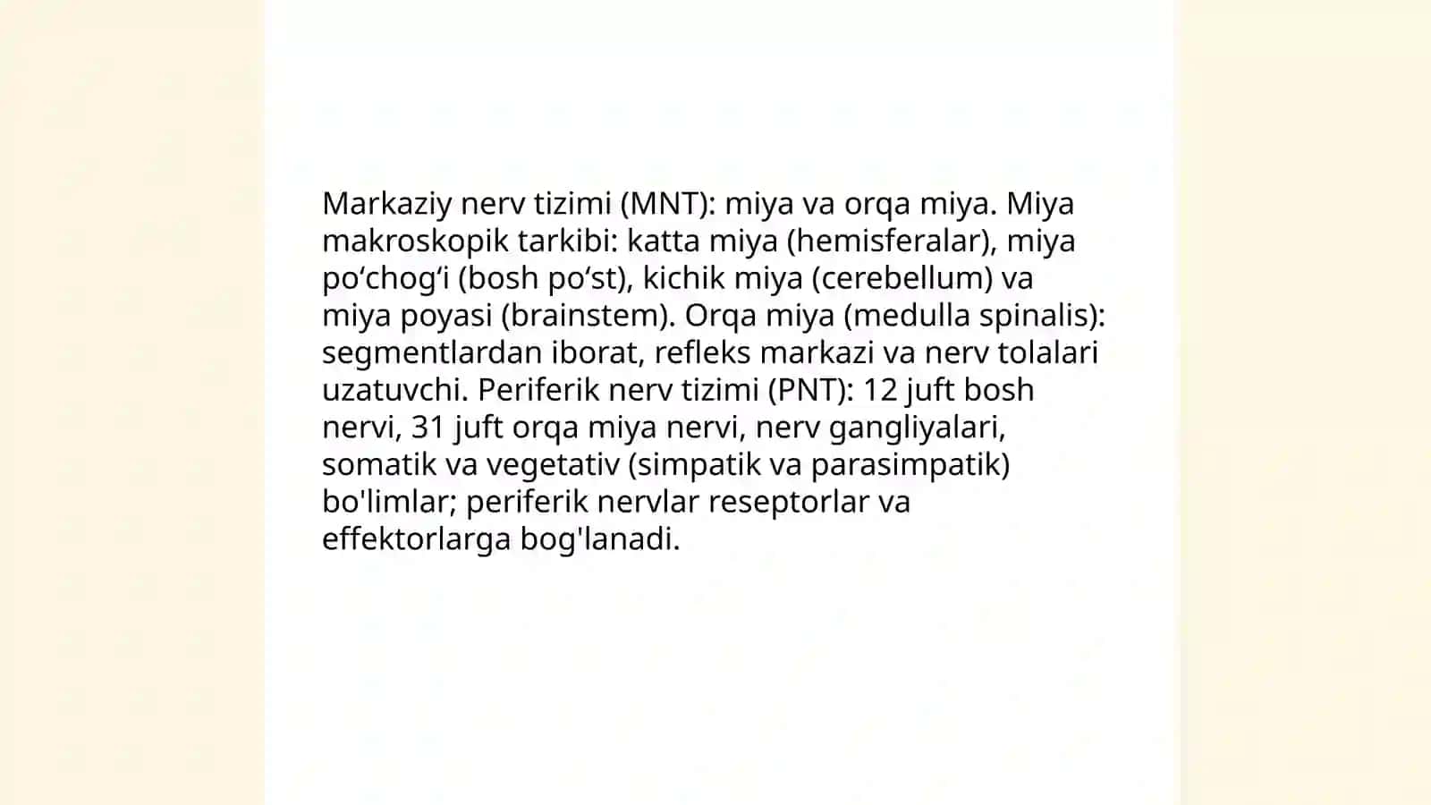 Nerv tizimi tuzilishi va uning psixik jarayonlardagi roli 3