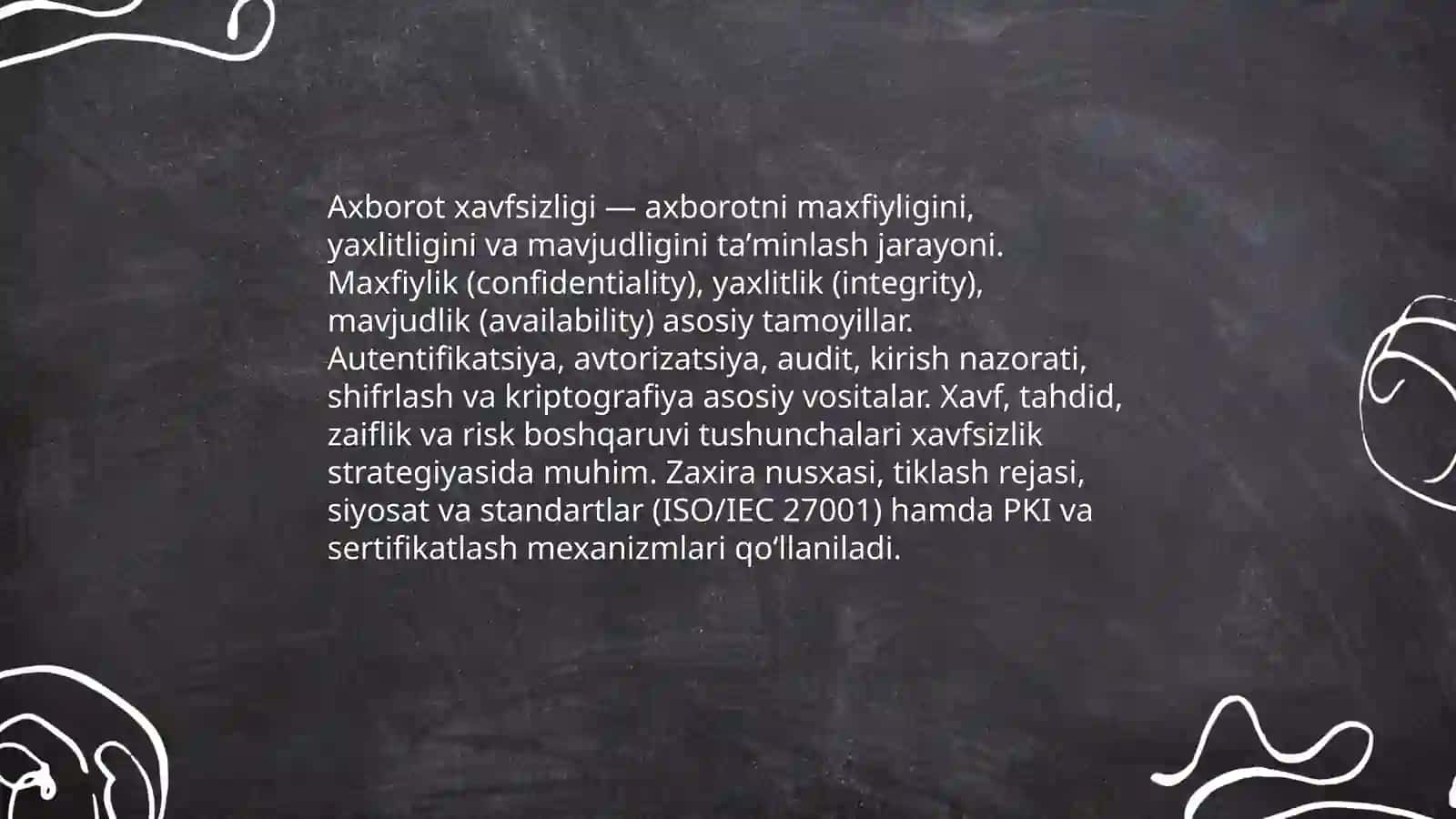 Axborot xavfsizligi va makfuraga cwot 3