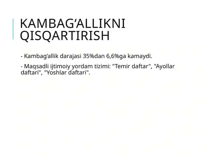 Yangi O‘zbekiston: Barqaror rivojlanish va islohotlar 3