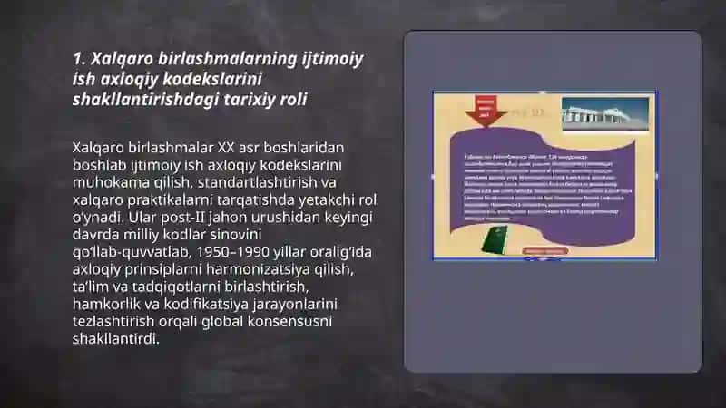 Ijtimoiy ish axloqiy kodekslarini tuzish va tasdiqlashda xalqaro birlashmalarning roli 3