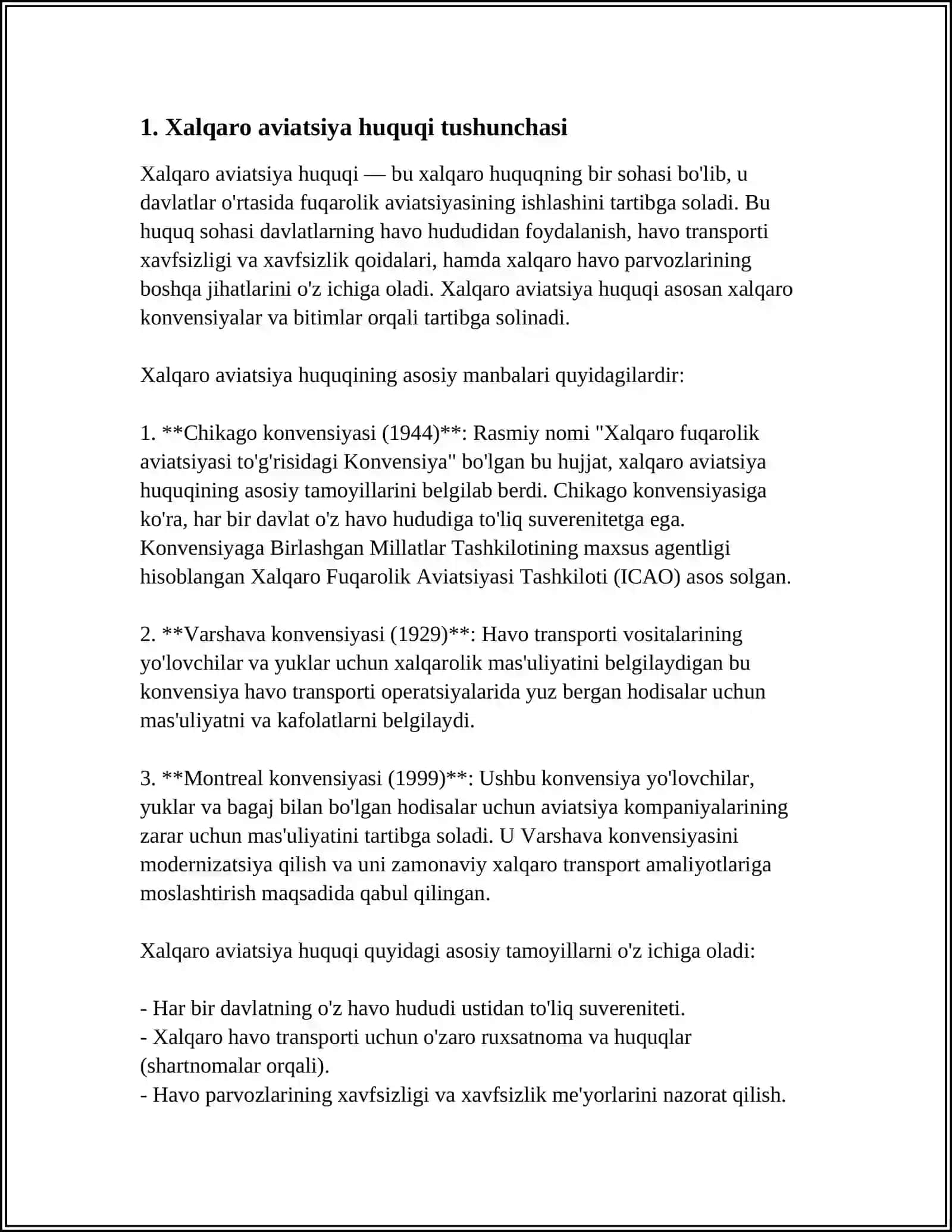 Xalqaro Aviatashuvlarni Huquqiy Jihatdan Taminlash 3