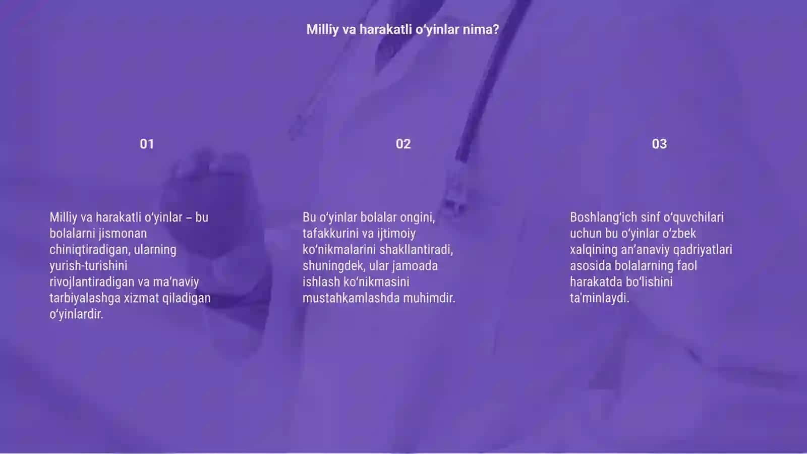 Milliy va harakatli oʻyinlar 3