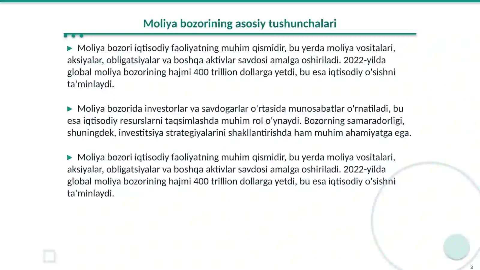 Moliya bozorining fundamental va texnik tahlili 3