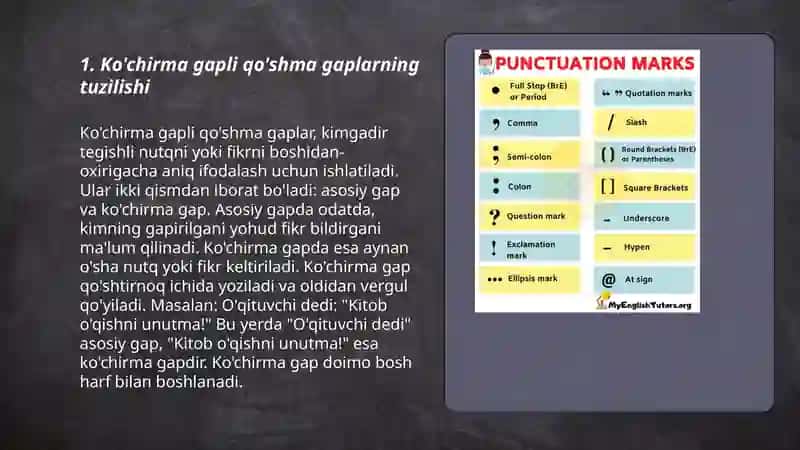 Ko'chirma gapli qo'shma gaplarda tinish belgilarining ishlatilishi 3