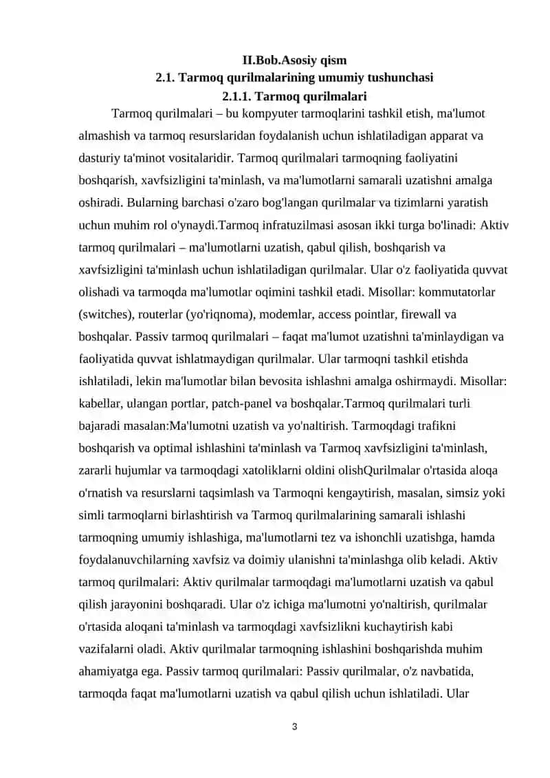 Tarmoq qurulmalari 3