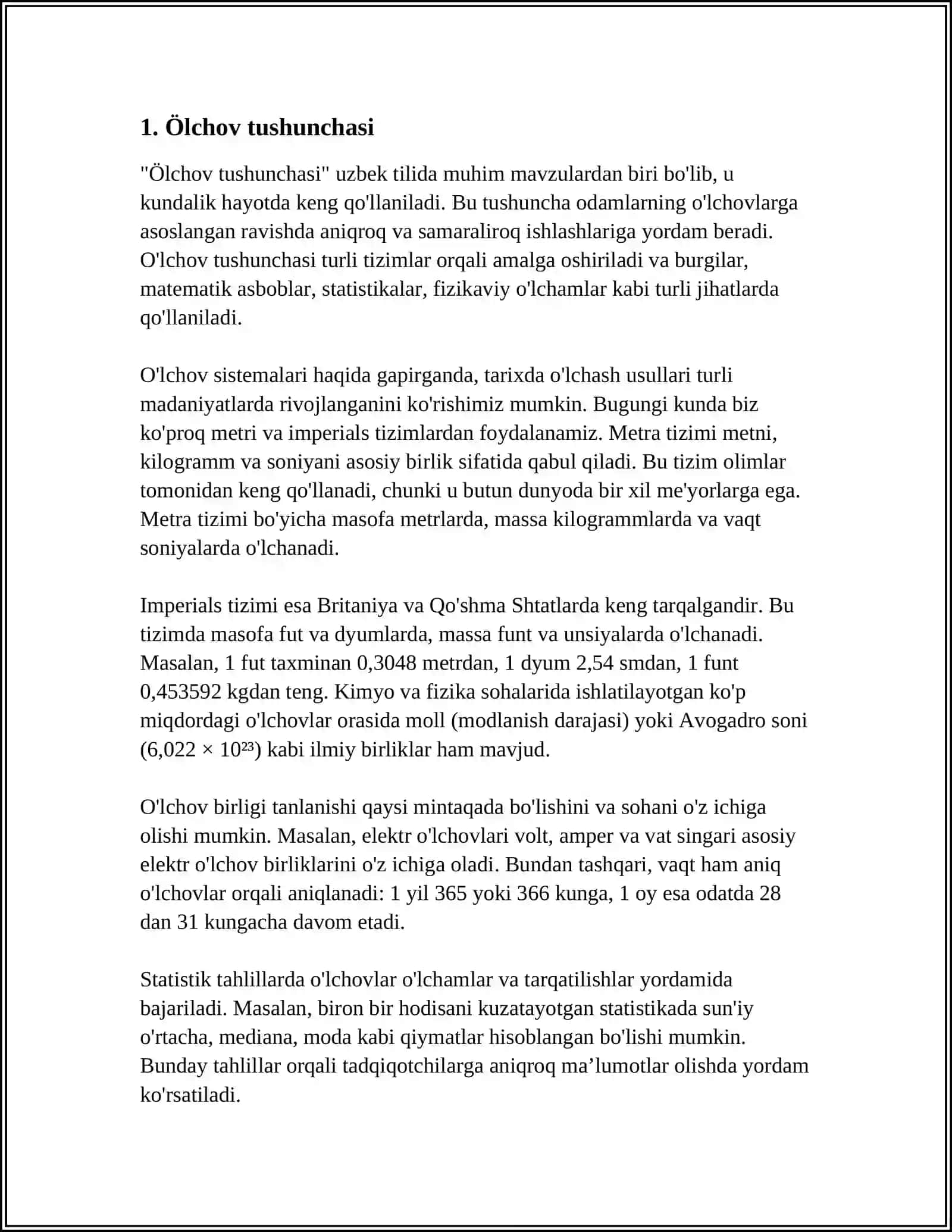 ÕLCHASHNING NAZARIY ASOSLARI 3