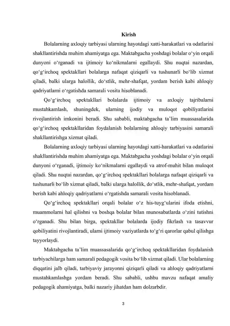 Qo'g'irchoq spektakllar orqali ahloqiy saboqlar berish 3