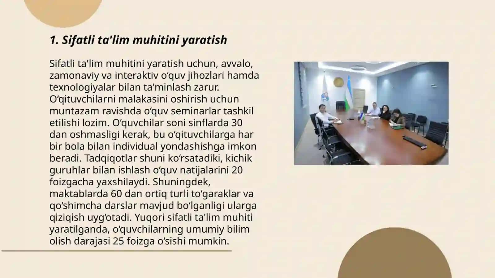 Sifatli ta'lim muhitini yaratish 3