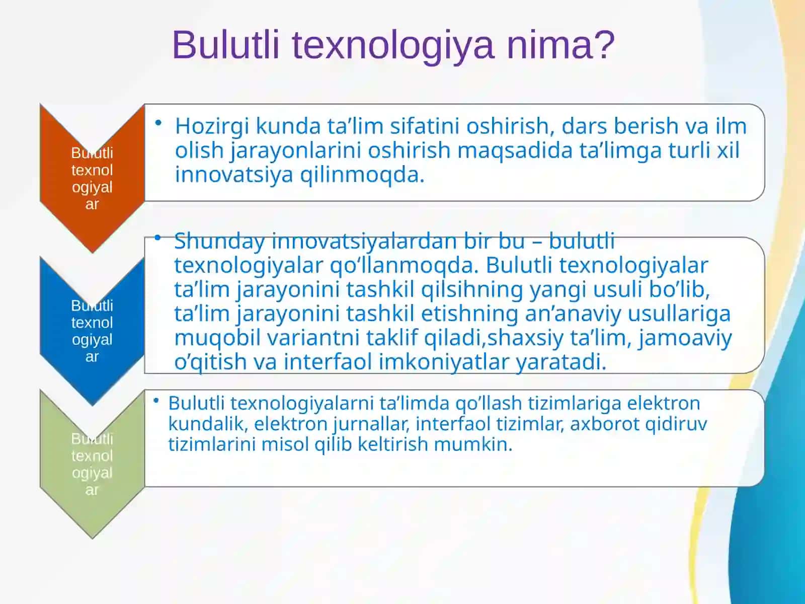 Ta’lim jarayonida bulutli texnologiyalardan foydalanish 3