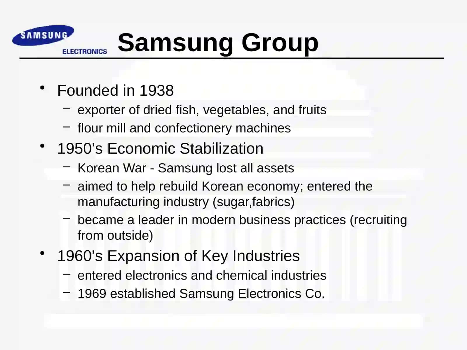 Samsung Group - History & Structure 3