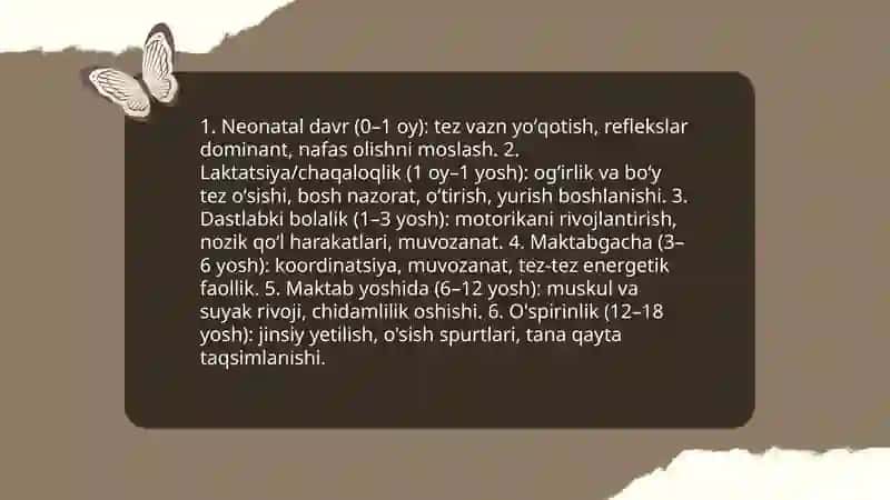 Jismoniy rivojlanish va sog'lom turmush tarzini shakilanishi sohasini organish Ro'ziboyeva Durdona 3