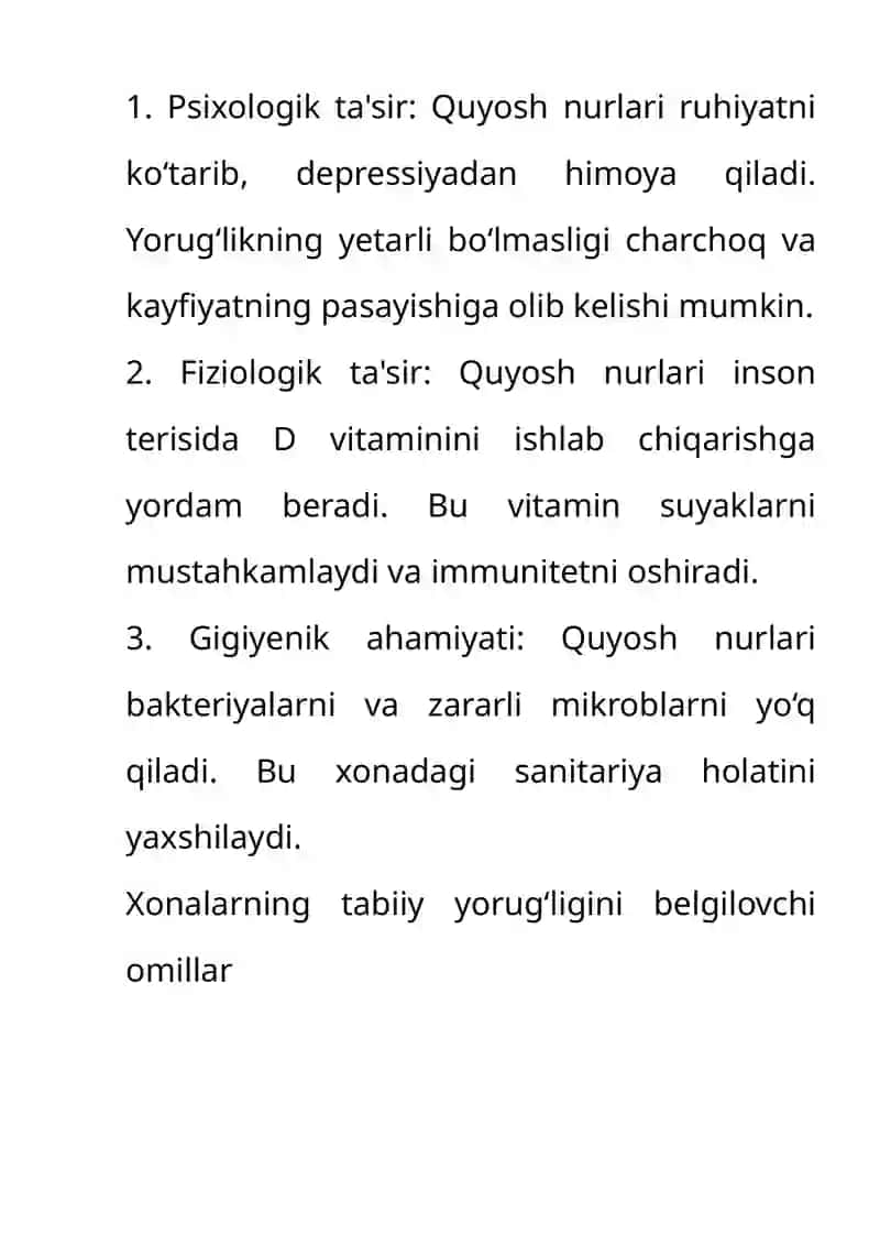 Xonalarning Insolyatsiyasi Va Yorug‘lik Omillari 3
