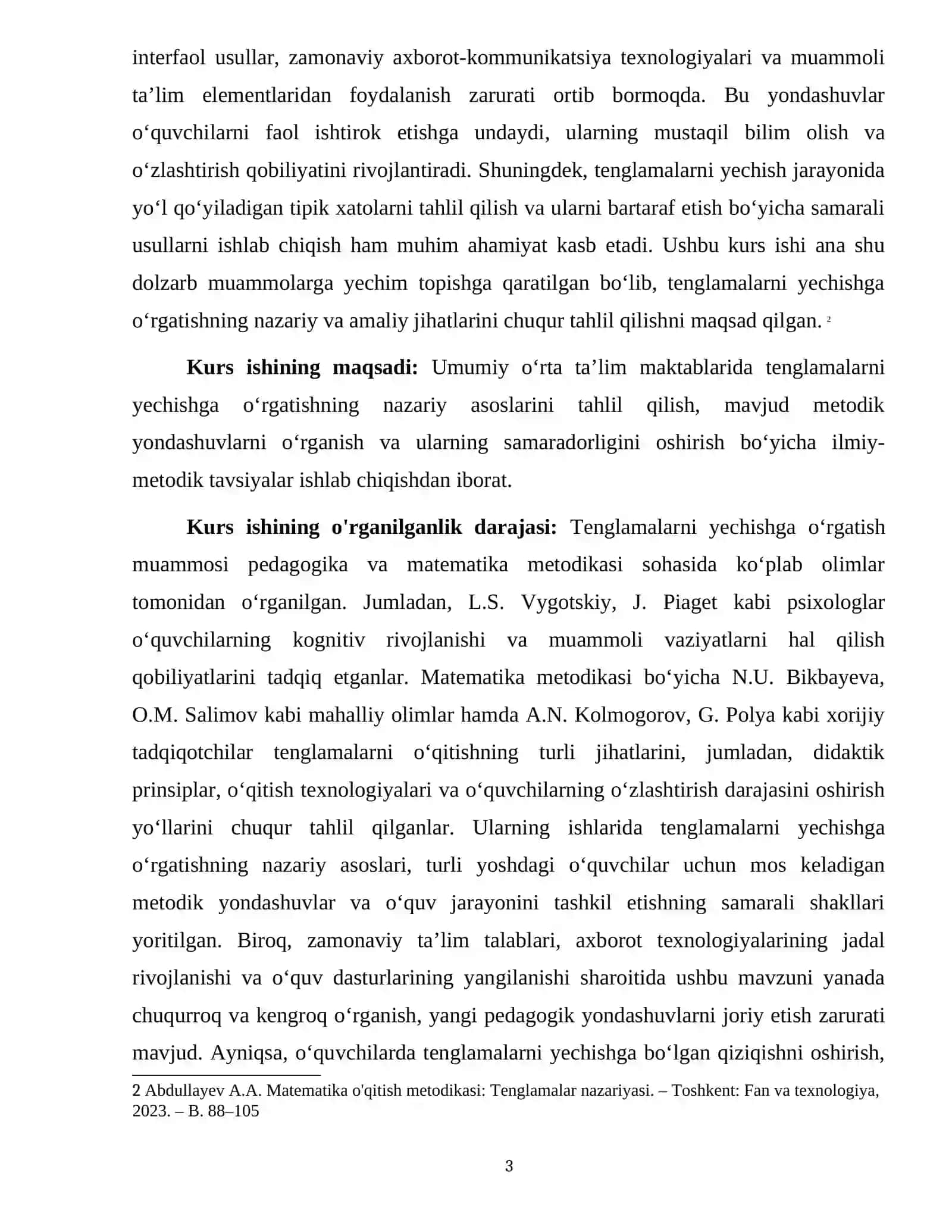 TENGLAMA VA UNI YECHISHGA O'RGATISH 3