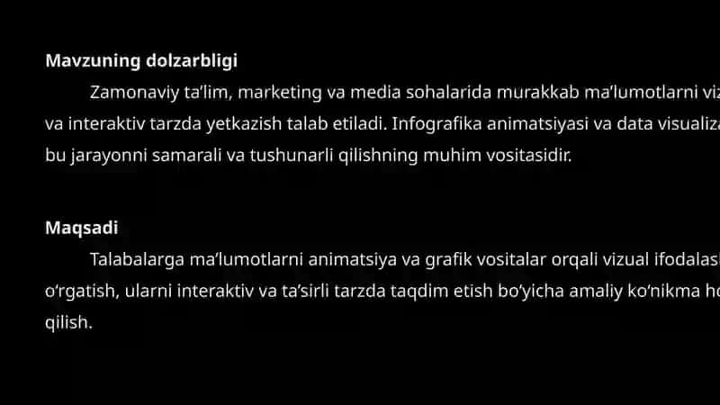 Infografika animatsiyasi va data visualization 3