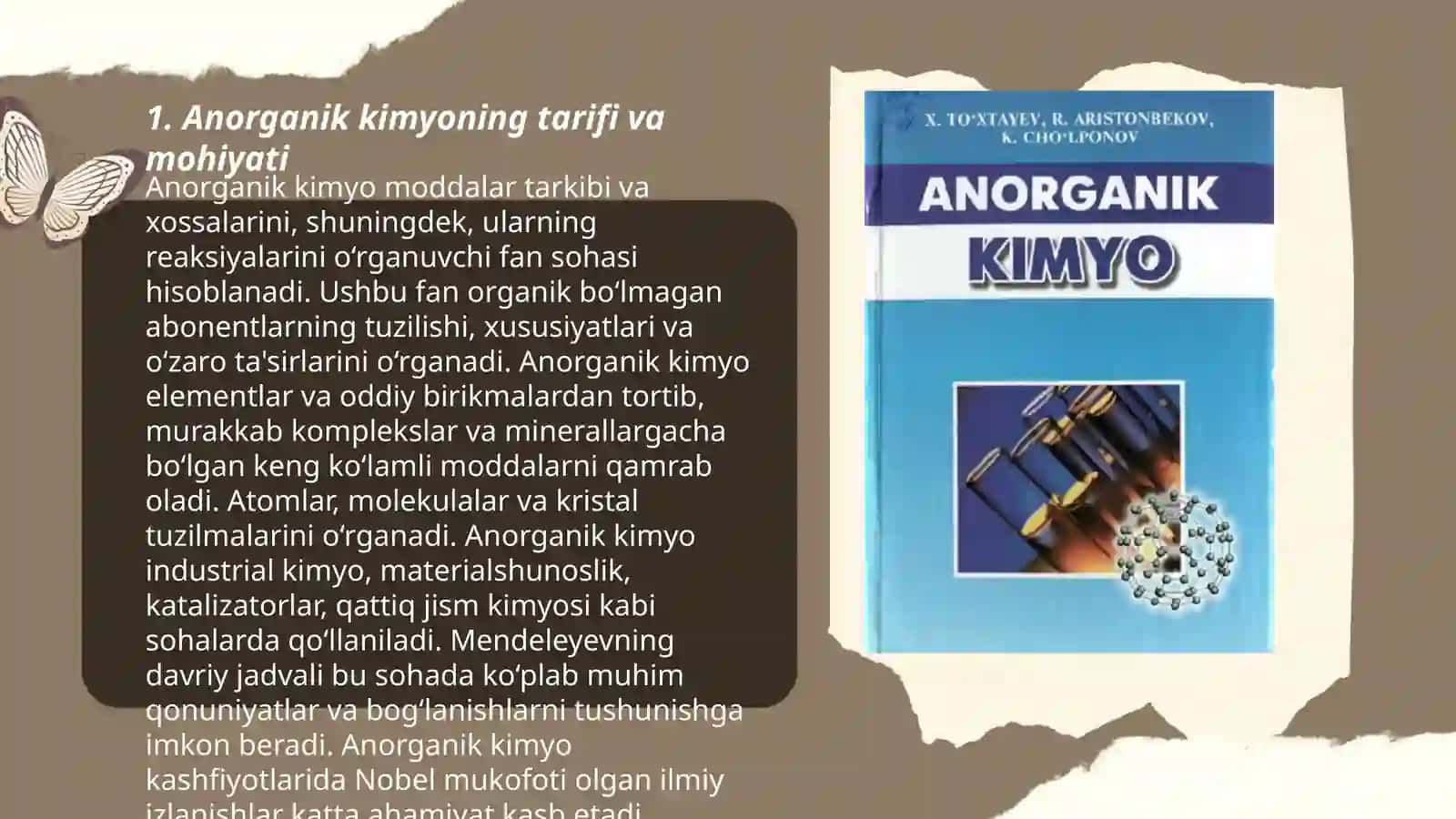 Anorganik Kimyo Fanining Predmeti, Rivojlanish Davrlari va Metodlari 3
