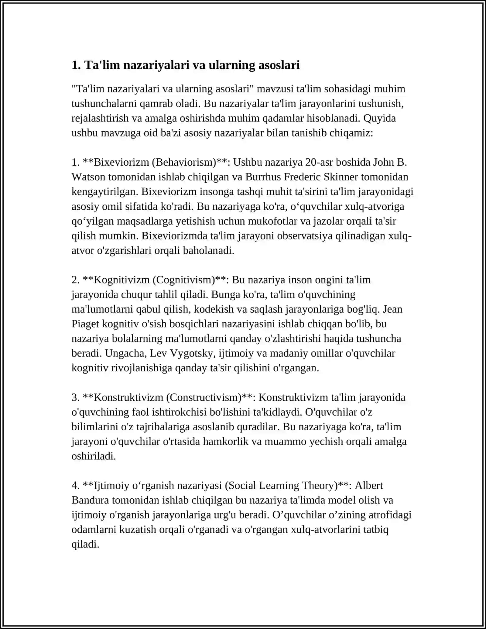 DIDAKTIK NAZARIYALAR VA TALIM PRADIGMALARI 3