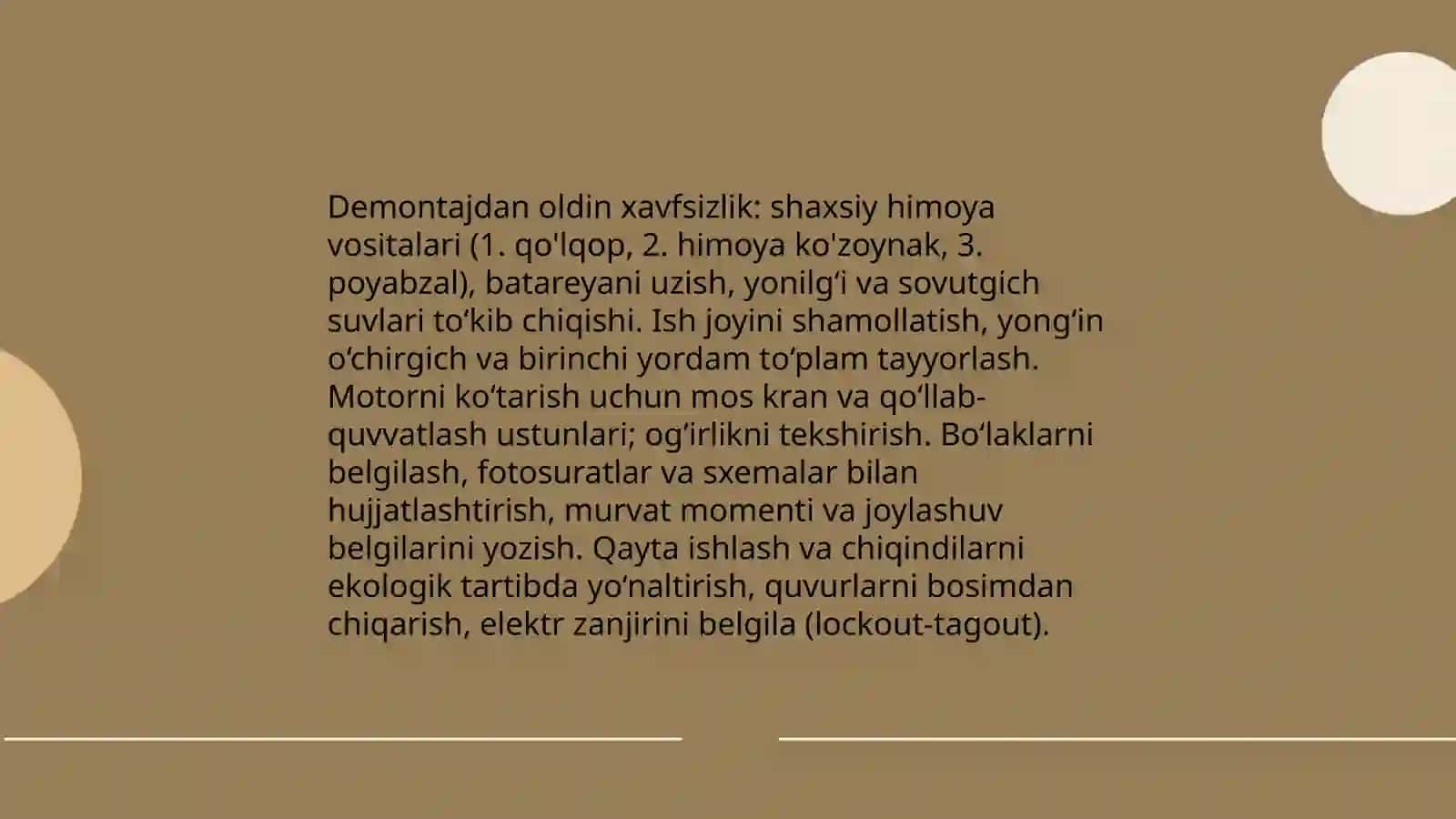 Dvigatellarni qismlarga ajratish yuvish tozalash Saralash 3