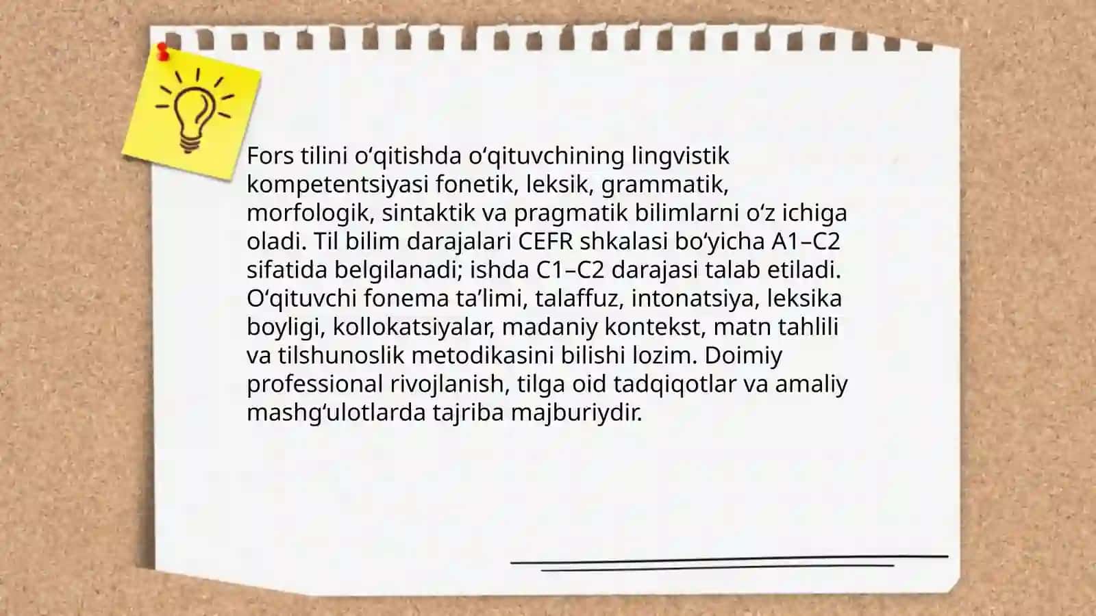 Fors tilini oʻqitishda oʻqituvchi va uning oldiga qoʻyiladigan kasbiy talablar 3