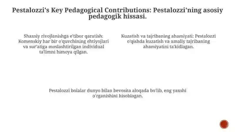 Yan Amos Komenskiy Iogan Pestalotsining pedagogika faniga qoʻshgan hissasi 3