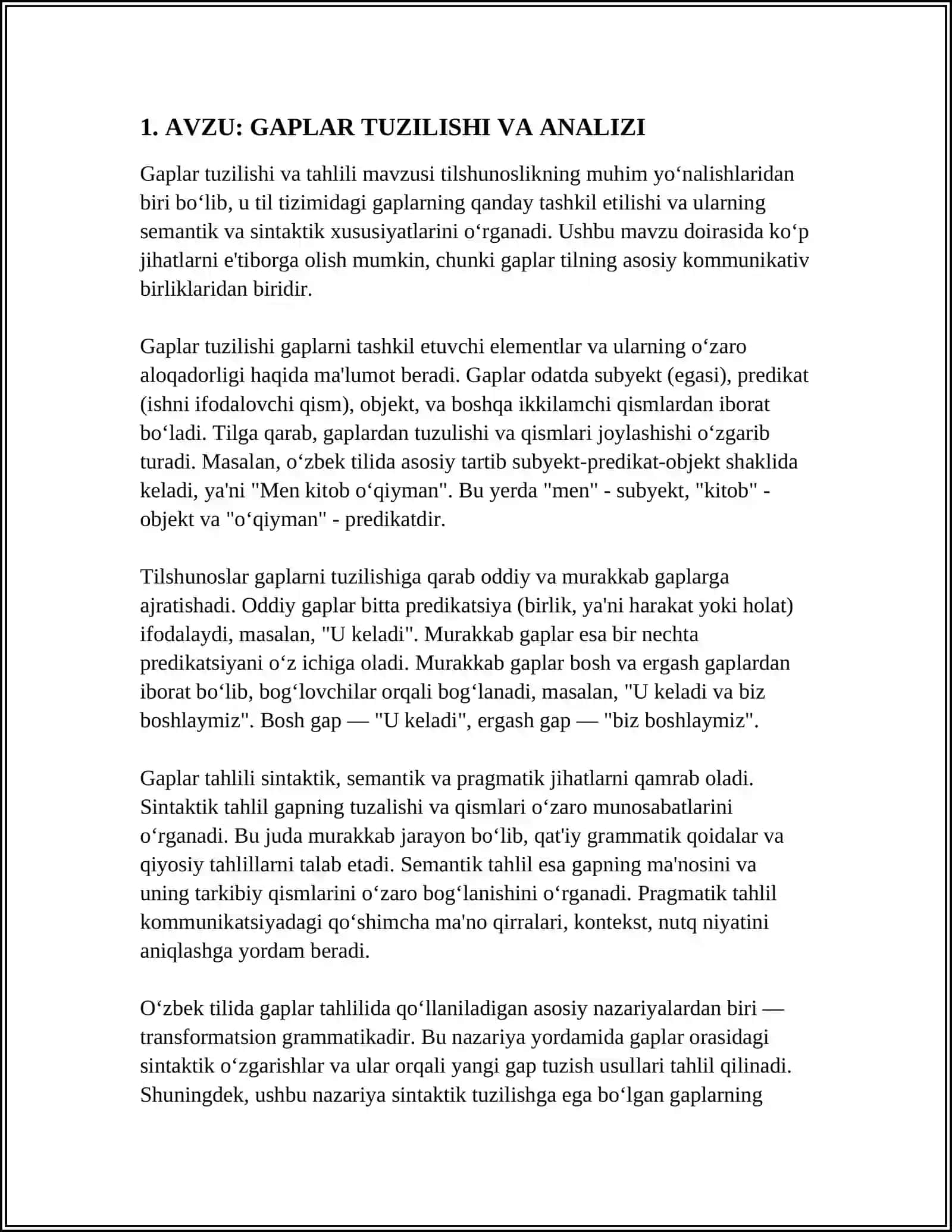 AVZU: GAP USTIDA ISHLASHGA OID MUSTAQIL ISHLAR 3