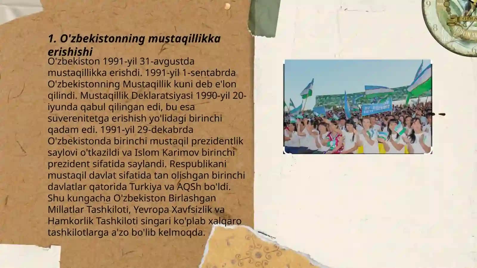 O'ZBEKISTONNING O'ZIGA XOS ISTIQLOL VA TARAQQIYOT YO'LI 3