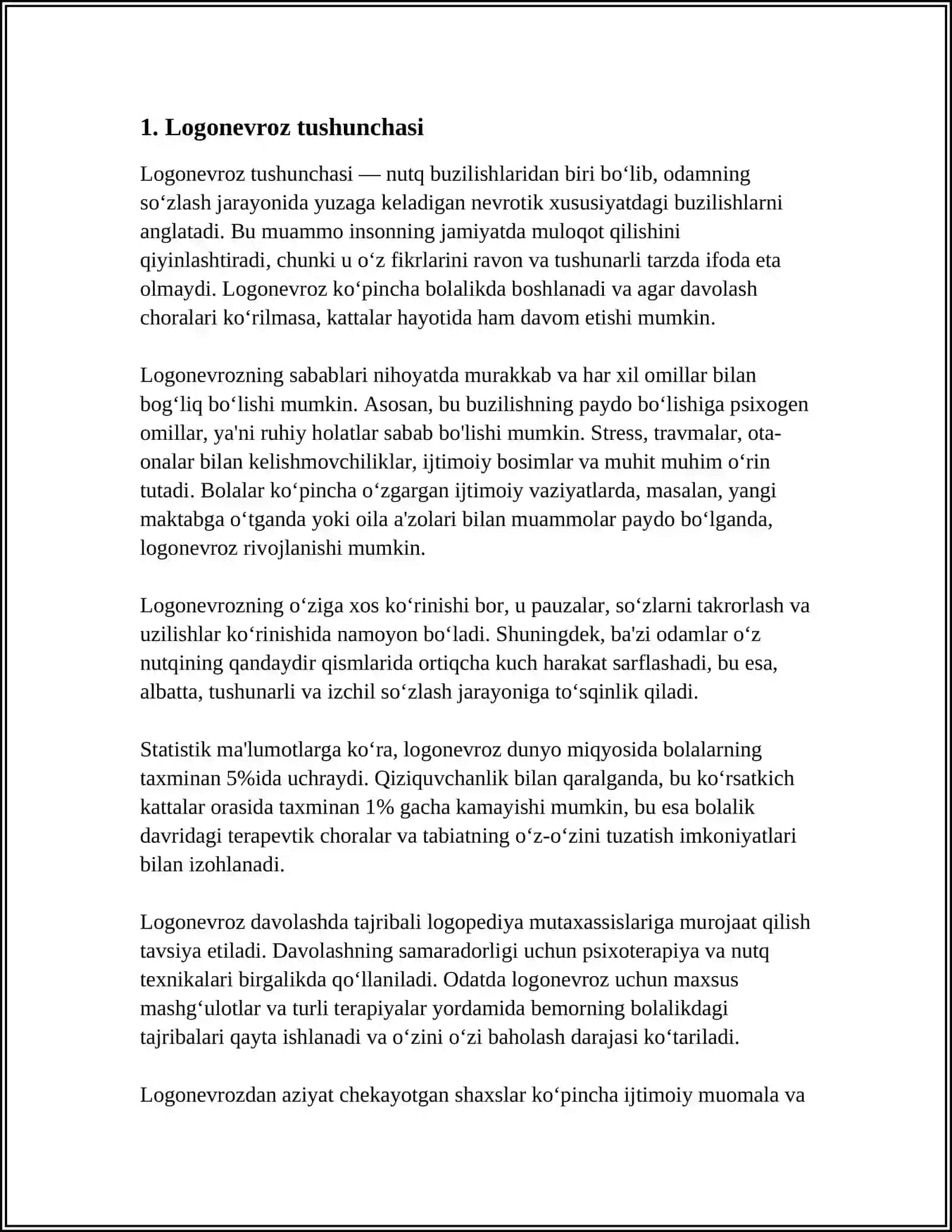 LOGONEVROZLARNING KELIB CHIQISH SABABLARI VA ASORATLARI 3