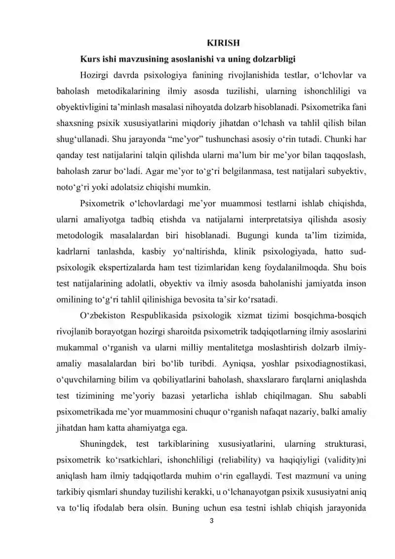 PSIXOMETRIKADA MEYOR MUAMMOSI VA TEST TARKIBLARINING XUSUSIYATLARI 3