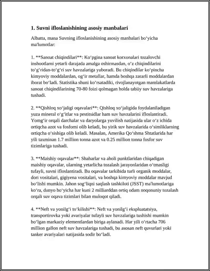 SUVNI IFLOSLANISHI SUVNI TOZALASH 3