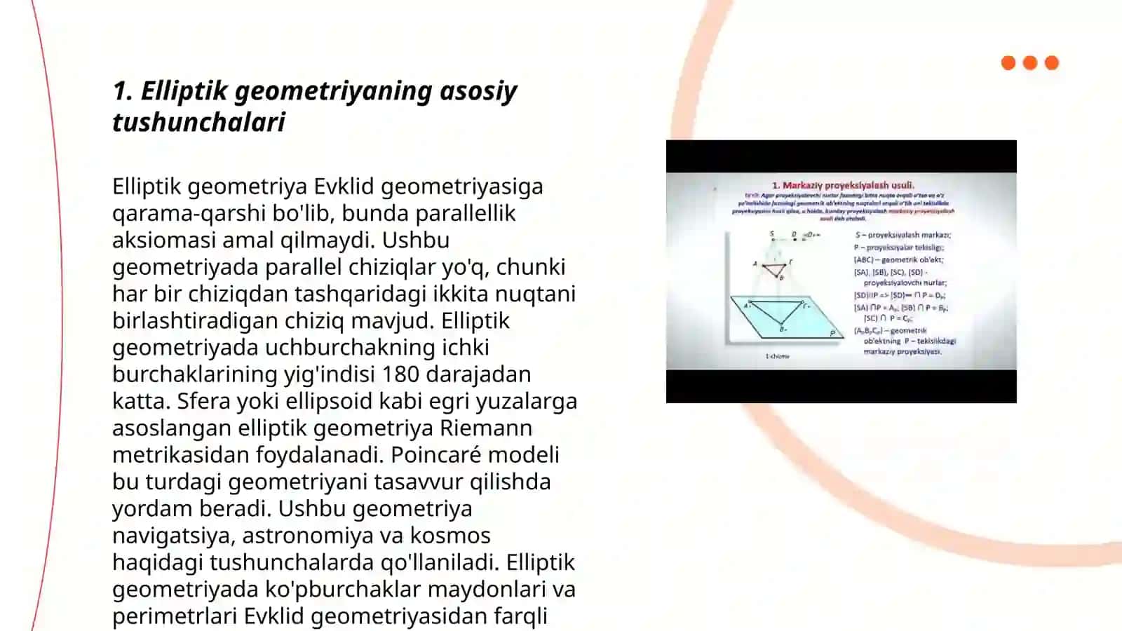 Tekislikda elliptik va giperbolik geometriya 3