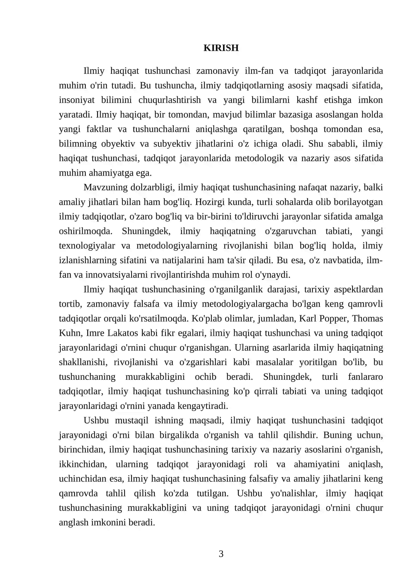 Ilmiy haqiqat tushunchasi uning tadqiqot tarkibidagi urni 3
