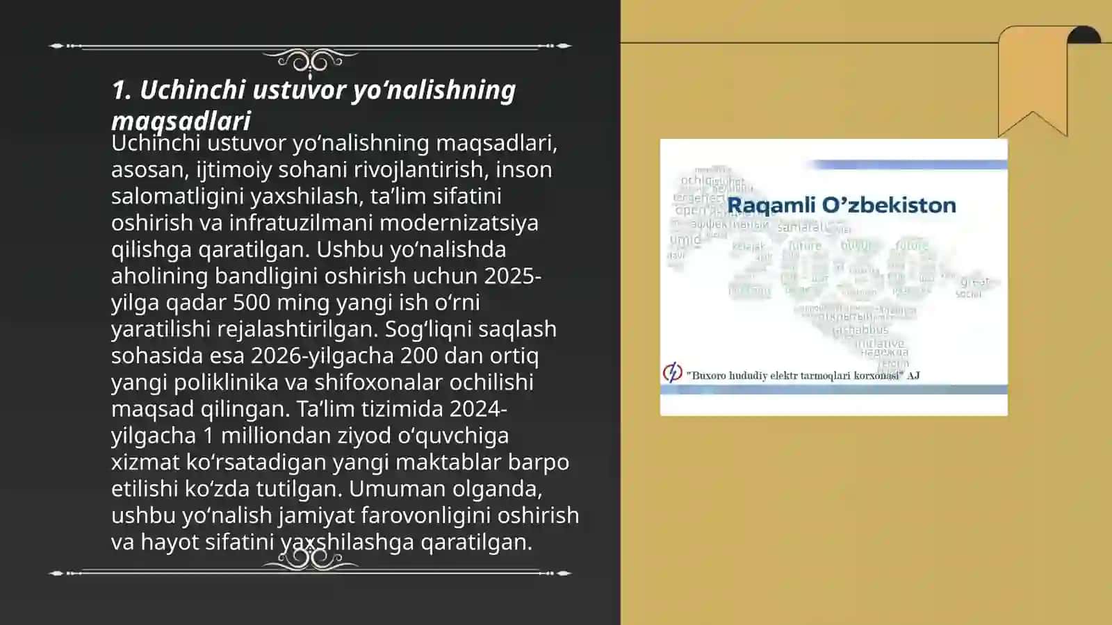 O'zbekiston-2030 strategiyasi 3 - ustuvor yo'nalishi haqida tushuncha 3