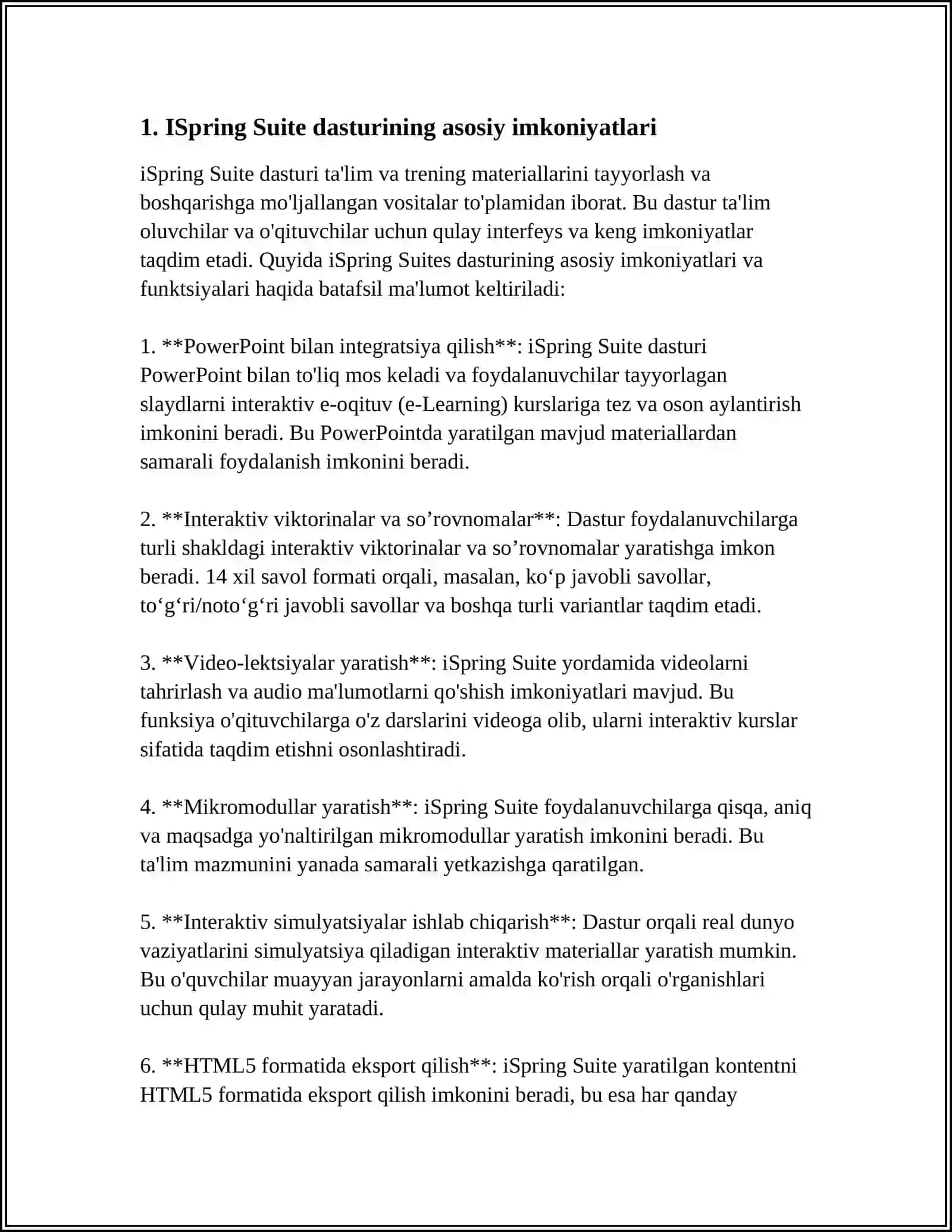 ISPRING SUITE HOT POTATOES, MYTESTX, EASY QUIZZY DASTURLARI VA ULARNING IMKONIYATLARI 3