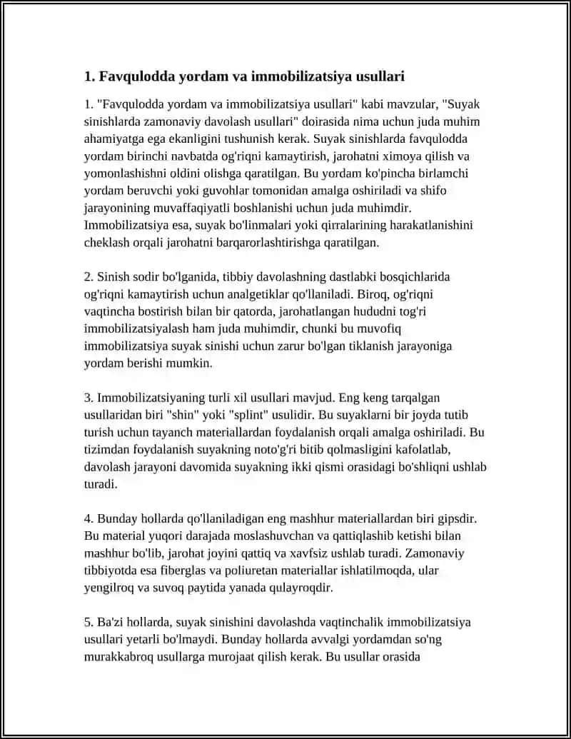 SUYAK SINISHLARDA ZAMONAVIY DAVOLASH USULLARI 3