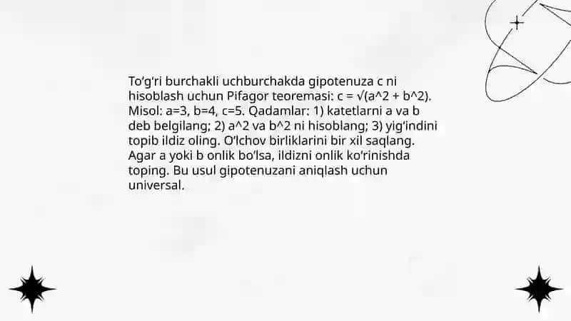 Pifagor teoremasining tadbiqlari 3