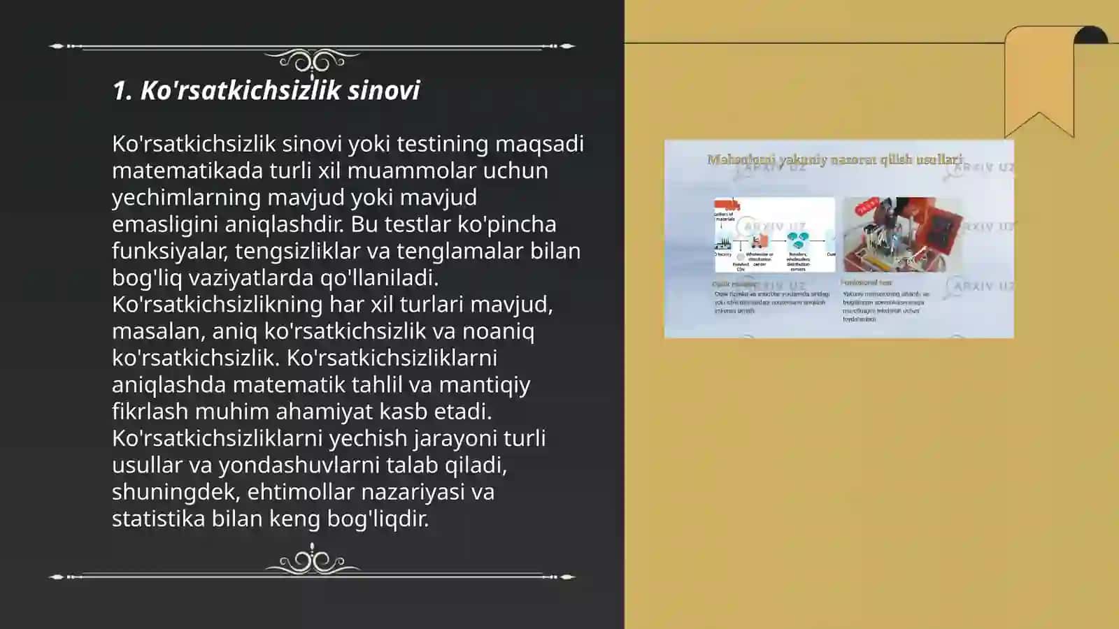 Ko'rsatkichsizlik sinovi 3