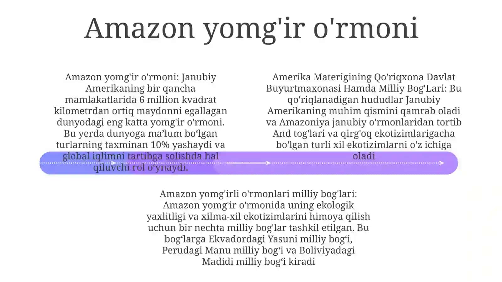 Janubiy Amerika Materigining Qo'Riqxona Davlat Buyurtmaxonasi Hamda Milliy Bog'Lari 3