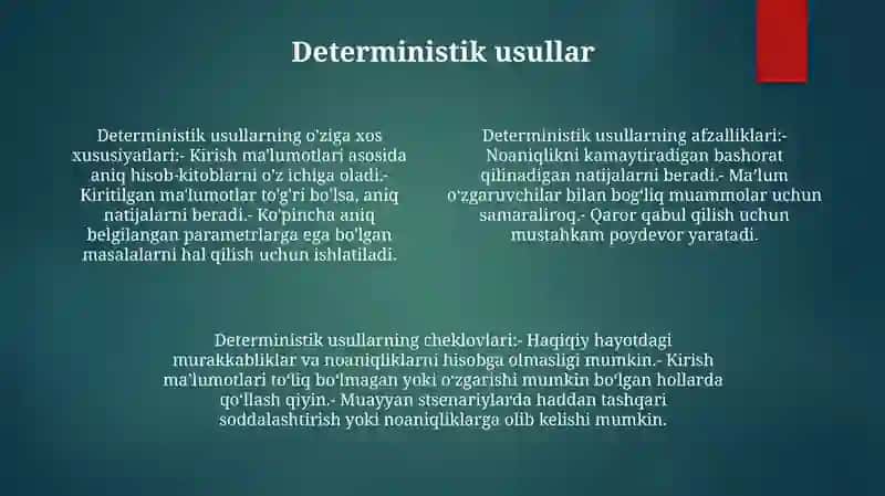 Sun'Iy Neyron To'Rini O'Rgatishning Deterministik Va Stoxastik Usullari 3